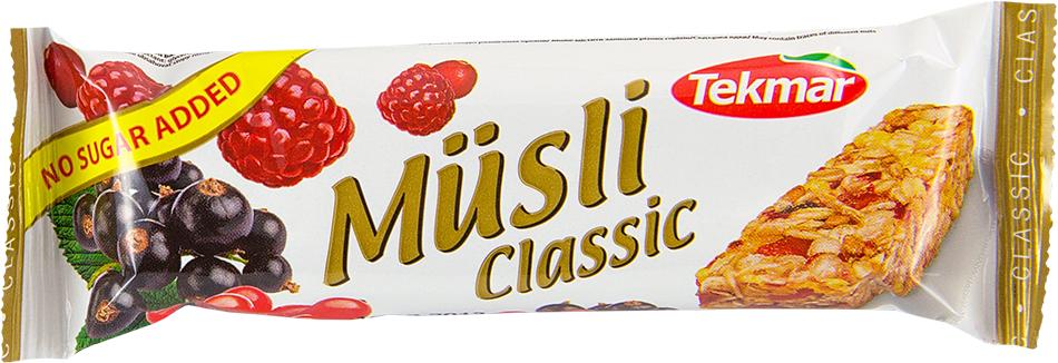 Текмар Батончик-мюсли, батончик, 30 г, 1 шт, малина + брусника, без сахара фото