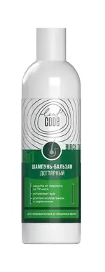 Leaf Code Шампунь-бальзам Дегтярный для нормальных и жирных волос 2в1, шампунь - бальзам, 250 мл, 1 шт. фото