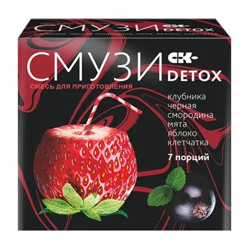 Сибирская клетчатка смузи СК Detox, смузи, 12 г, 7 шт, мята + клубника + черная смородина + яблоко фото