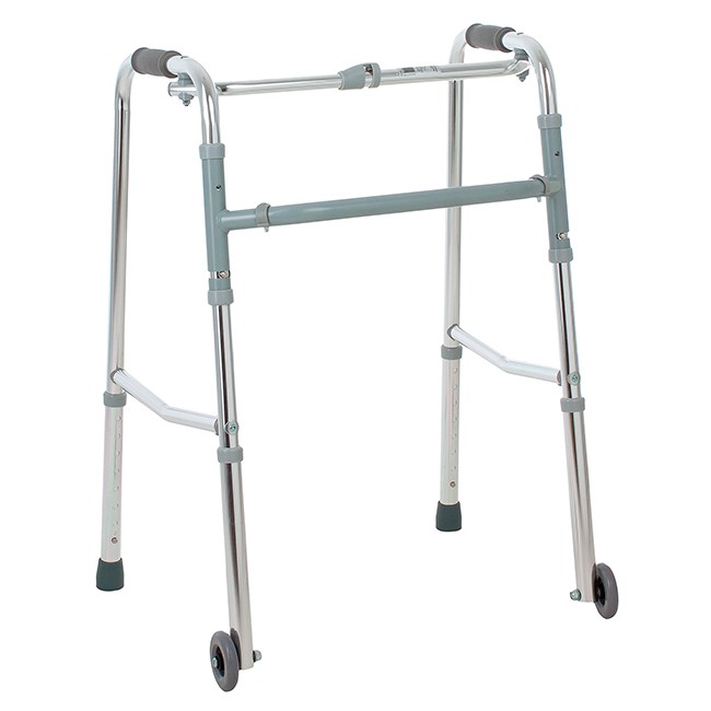 B Well Ходунки складные с колесными опорами, 1 шт, WR-221, шагающий и фиксированный режимы фото