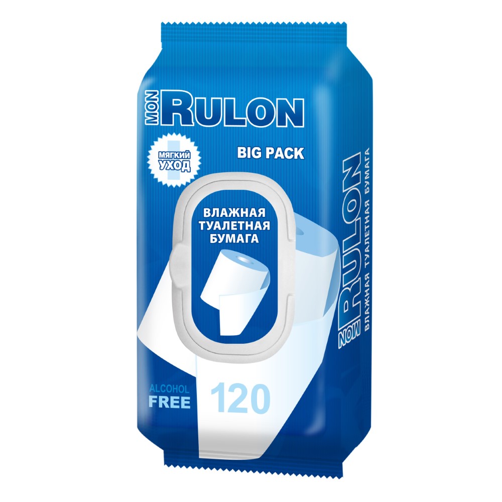 Бумага туалетная влажная MON RULON, 120 шт. фото