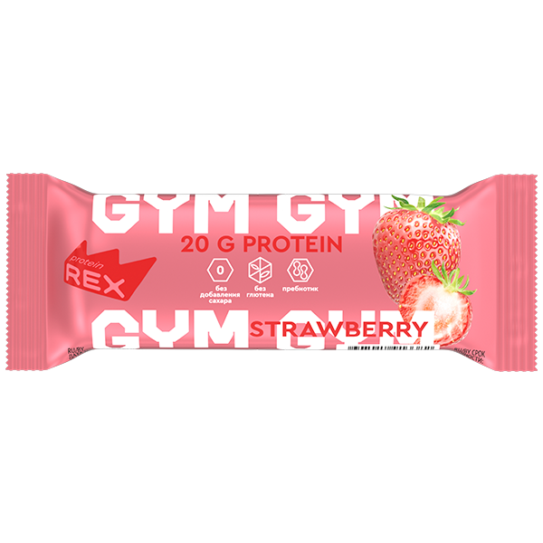 ProteinRex Батончик с высоким содержанием протеина, 60 г, 1 шт, клубника фото