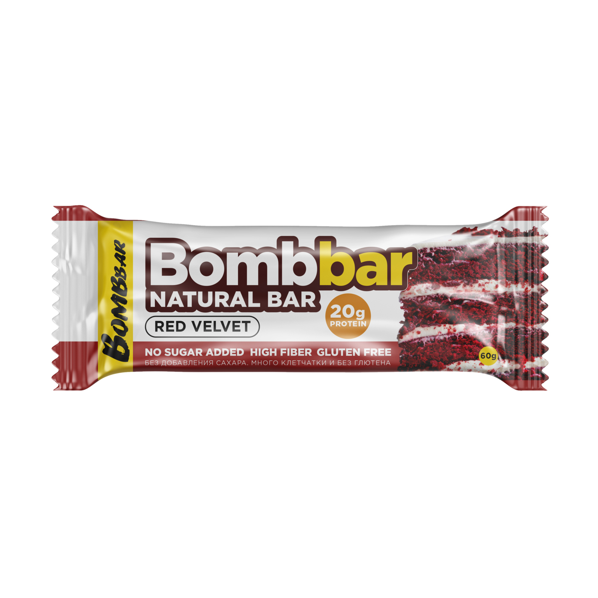 Bombbar Батончик протеиновый, батончик, 60 г, 1 шт, красный бархат фото