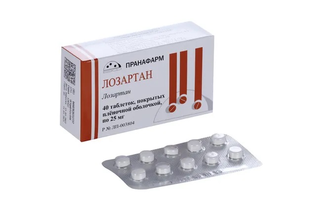 Лозартан, 25 мг, таблетки, покрытые пленочной оболочкой, 40 шт. фото