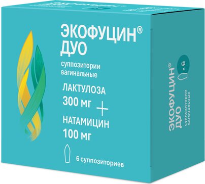 Экофуцин Дуо, 300 мг + 100 мг, суппозитории вагинальные, 6 шт. фото