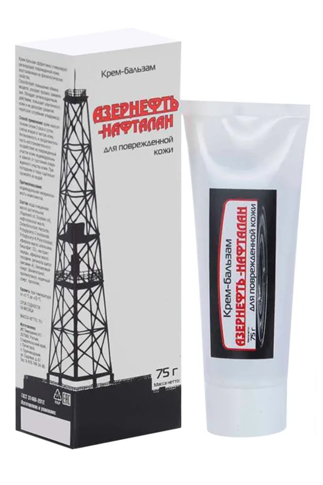 Азернефть-Нафталан Крем-бальзам для поврежденной кожи, крем-бальзам, 75 мл, 1 шт. фото