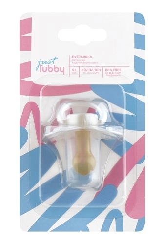 Lubby Пустышка латексная с круглым соском и колпачком, 0+ мес, 1 шт, арт. 23819 фото