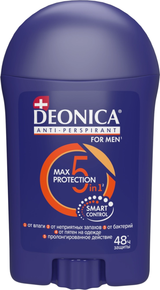 Deonica for men антиперспирант 5 protection, дезодорант-стик, 40 мл, 1 шт. фото