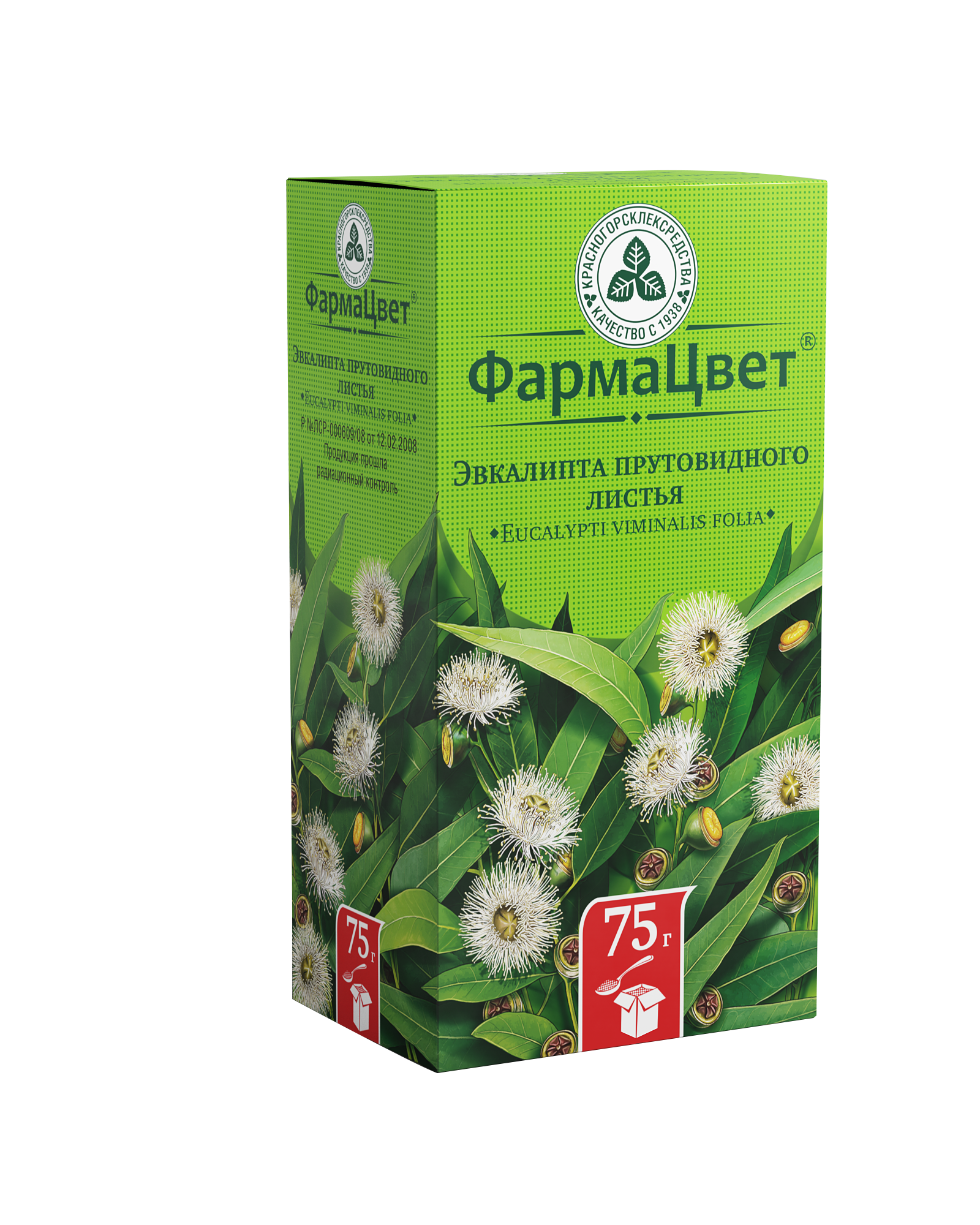 Эвкалипта прутовидного листья, сырье растительное измельченное, 75 г, 1 шт. фото