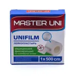Master Uni Unifilm Лейкопластырь полимерная основа, 1 см х 500 см, пластырь, 1 шт, прозрачный фото 