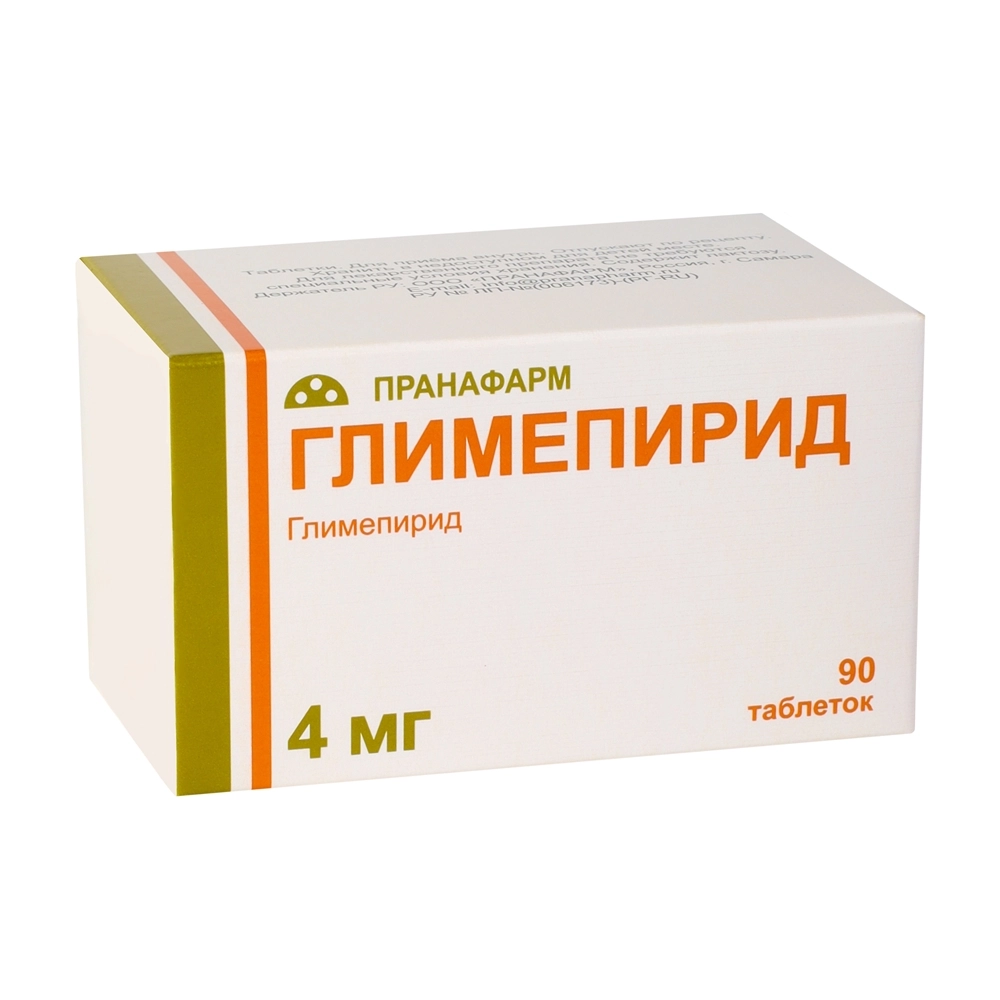 Глимепирид, 4 мг, таблетки, 90 шт. фото