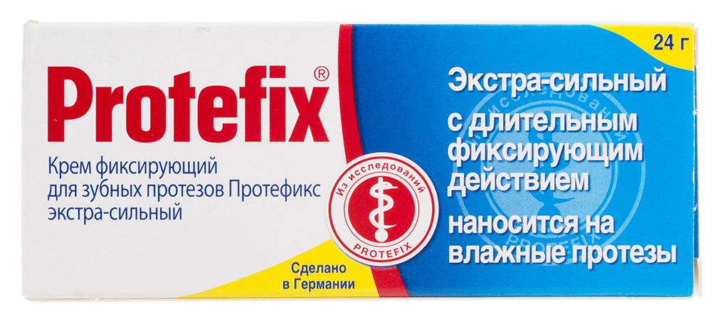 Протефикс крем фиксирующий, крем для фиксации зубных протезов, 24 г, 1 шт, экстра-сильный фото