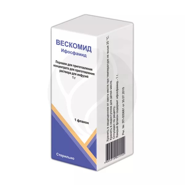 Вескомид, 1 г, порошок для приготовления концентрата для приготовления раствора для инфузий, 1 шт. фото
