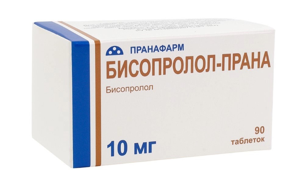 Бисопролол-Прана, 10 мг, таблетки, покрытые пленочной оболочкой, 90 шт. фото