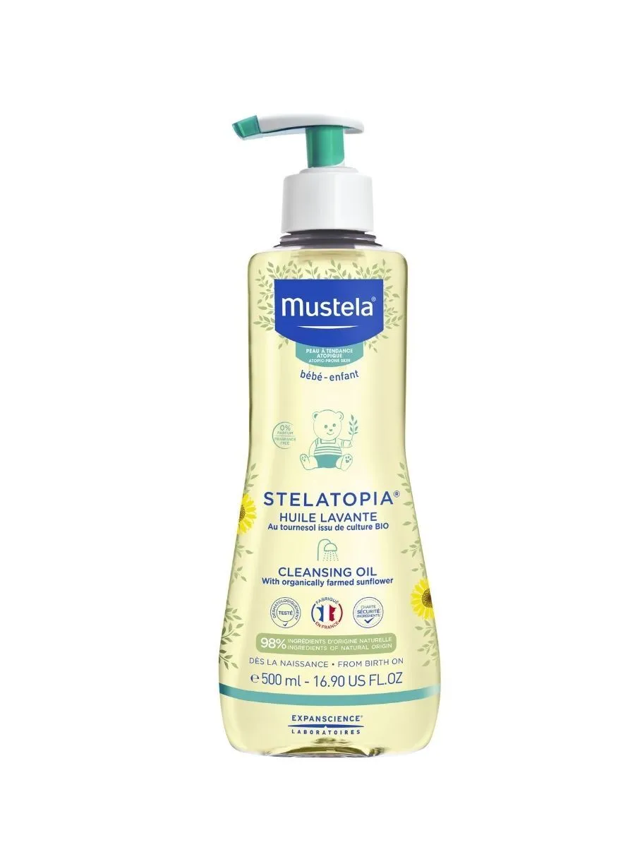 Mustela Stelatopia масло для купания очищающее, масло для детей, 500 мл, 1 шт. фото