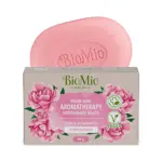 Biomio bio-soap aromatherapy Мыло натуральное Пион и эфирное масло пальмарозы, 90 г, 1 шт. фото