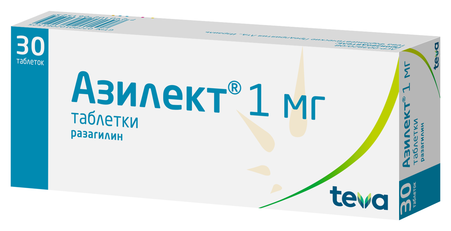 Азилект, 1 мг, таблетки, 30 шт. фото
