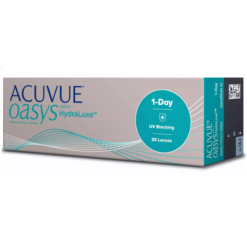 Acuvue Oasys 1-Day with hydraluxe Линзы контактные Однодневные, BC=8,5 d=14,3, 30 шт, D(-3.75), стерильно фото