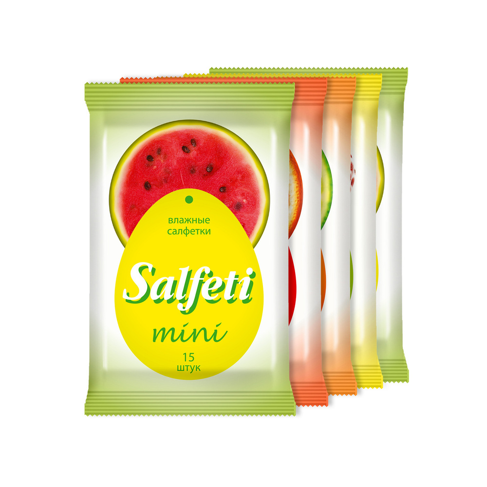 Salfeti Салфетки мини влажные антибактериальные, 15 шт, ассорти фото