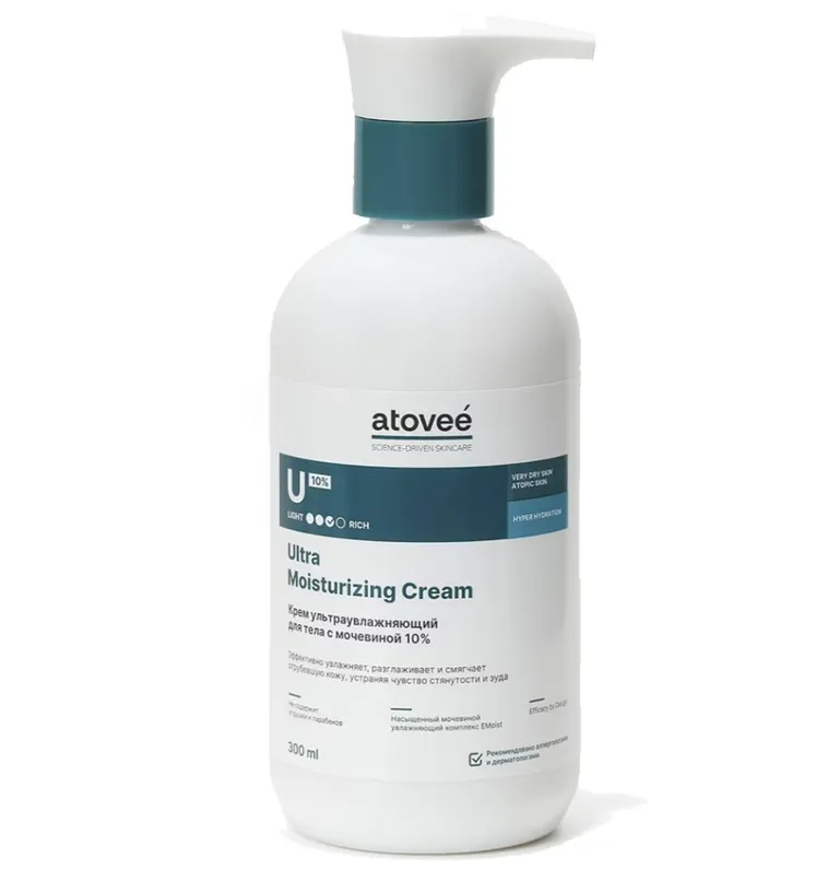 Atovee Ultra крем ультра увлажняющий для тела с мочевиной, 10 %, крем для тела, 300 мл, 1 шт. фото