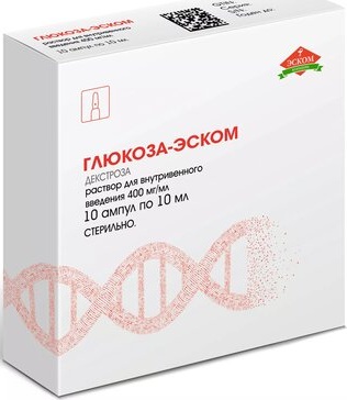 Глюкоза-Эском, 400 мг/мл, раствор для внутривенного введения, 10 мл, 10 шт. фото