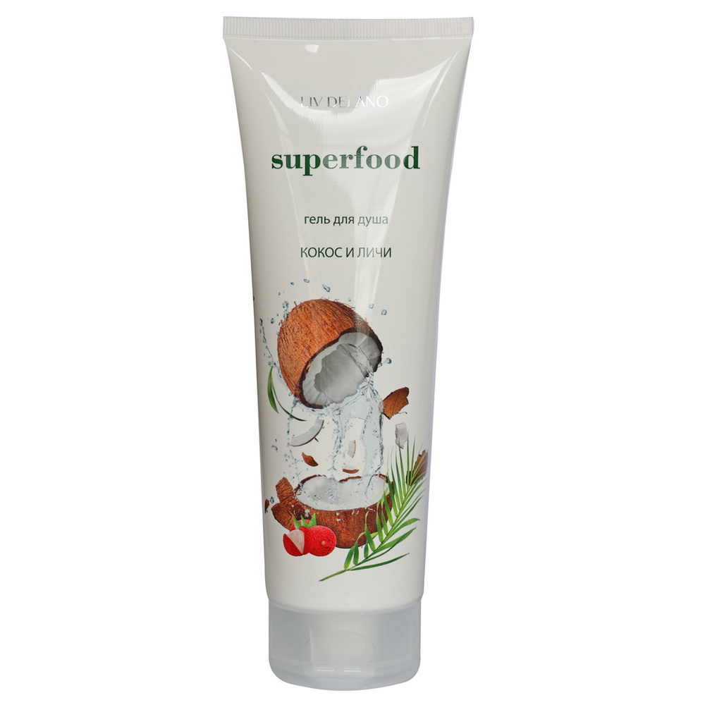 Liv Delano Superfood Гель для душа, гель для душа, 250 мл, 1 шт, кокос + личи фото