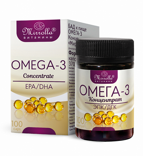 Mirrolla Омега-3 концентрат, капсулы, 100 шт. фото