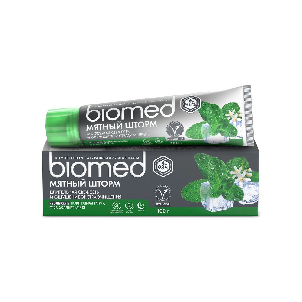 Biomed зубная паста Мятный шторм, паста зубная, 100 г, 1 шт. фото