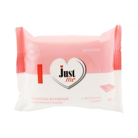 Just Me Салфетки для интимной гигиены, 25 шт, экстракт хлопка фото