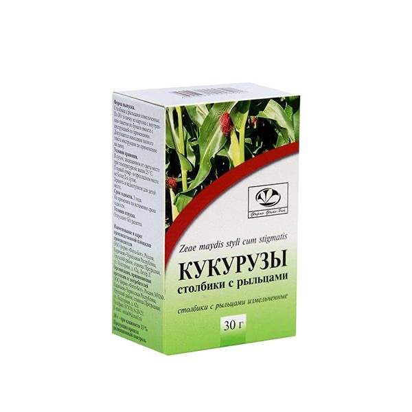 Кукурузы столбики с рыльцами, сырье растительное измельченное, 30 г, 1 шт. фото