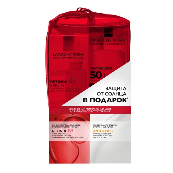 La Roche-Posay Retinol B3 сыворотка 30 мл + Anthelios невидимый флюид spf 50 50 мл, набор, 1 шт. фото