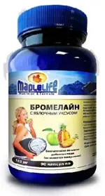 Бромелайн с яблочным уксусом, капсулы, 90 шт. фото