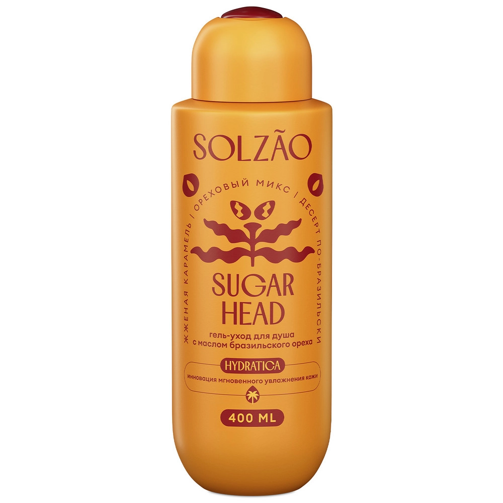 Solzao sugar head гель-уход для душа с маслом бразильского ореха, гель для душа, 400 мл, 1 шт. фото