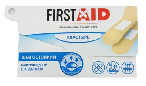 Ферстэйд Пластырь бактерицидный влагостойкий, 1.9 см х 7.2 см, пластырь, 6 шт, воздухопроницаемые фото