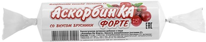 Аскорбин Ка Форте, 3 г, таблетки жевательные, 10 шт, брусника фото