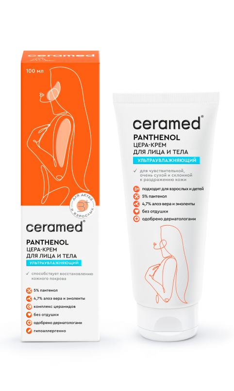 Ceramed цера-крем для лица и тела увлажняющий, крем, 100 мл, 1 шт, с Д-пантенолом фото