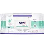 Seni Care classic Салфетки влажные с алоэ и аллантоином, салфетки влажные, 68 шт, без спирта фото
