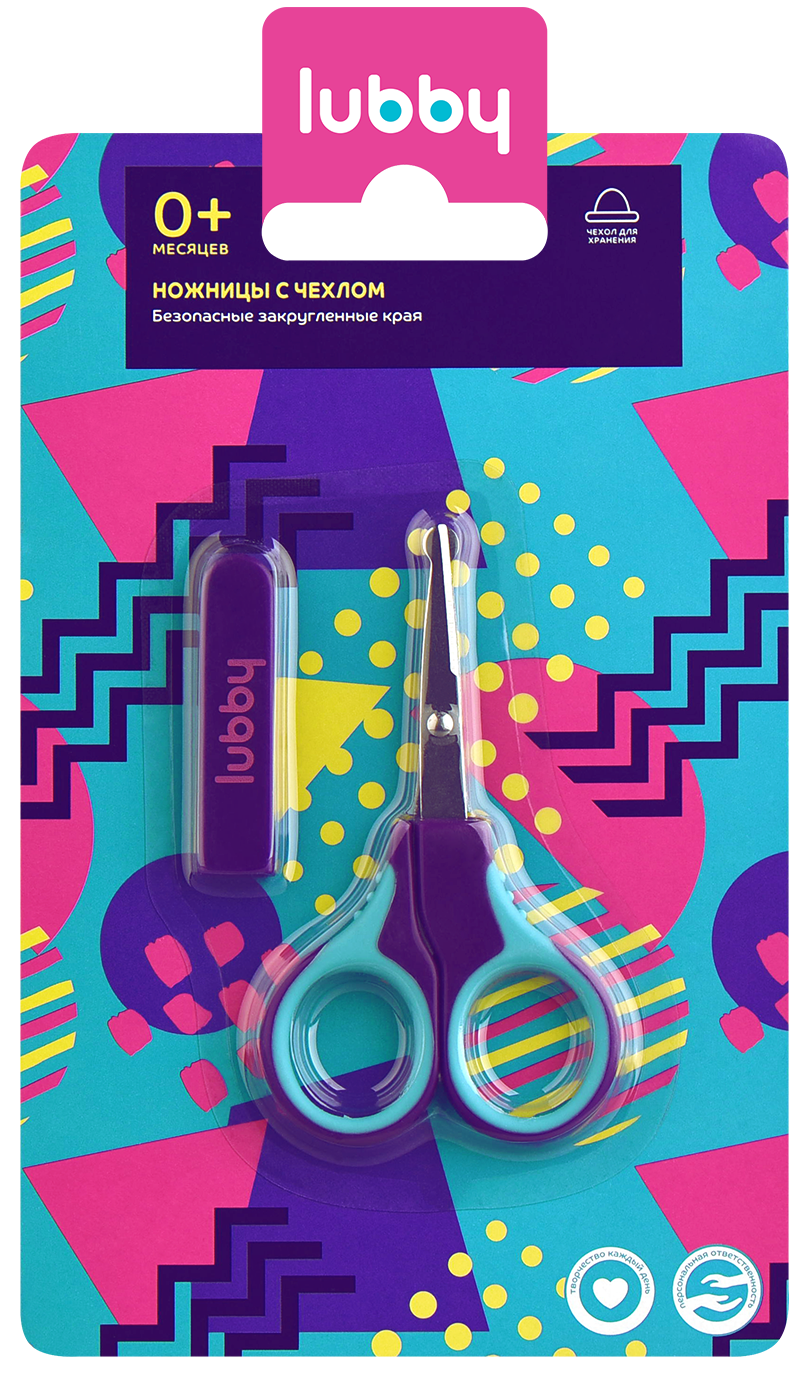 Lubby Ножницы в чехле, 0+ мес, 1 шт, длинное лезвие, арт. 16408 фото