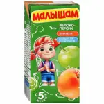 Фрутоняня малышам нектар, сок, 330 мл, 1 шт, яблоко + персик, неосветленный фото