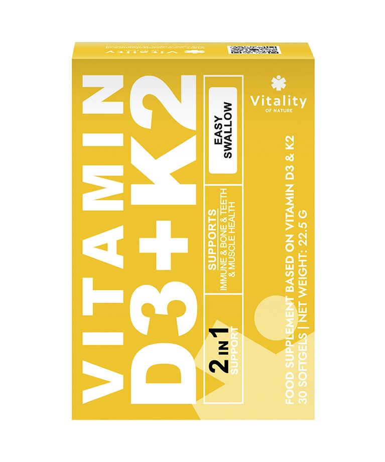 Vitality Витамины D3 и K2, капсулы, 30 шт. фото
