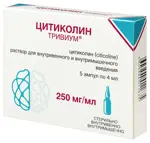 Цитиколин Тривиум, 250 мг/мл, раствор для внутривенного и внутримышечного введения, 4 мл, 5 шт. фото