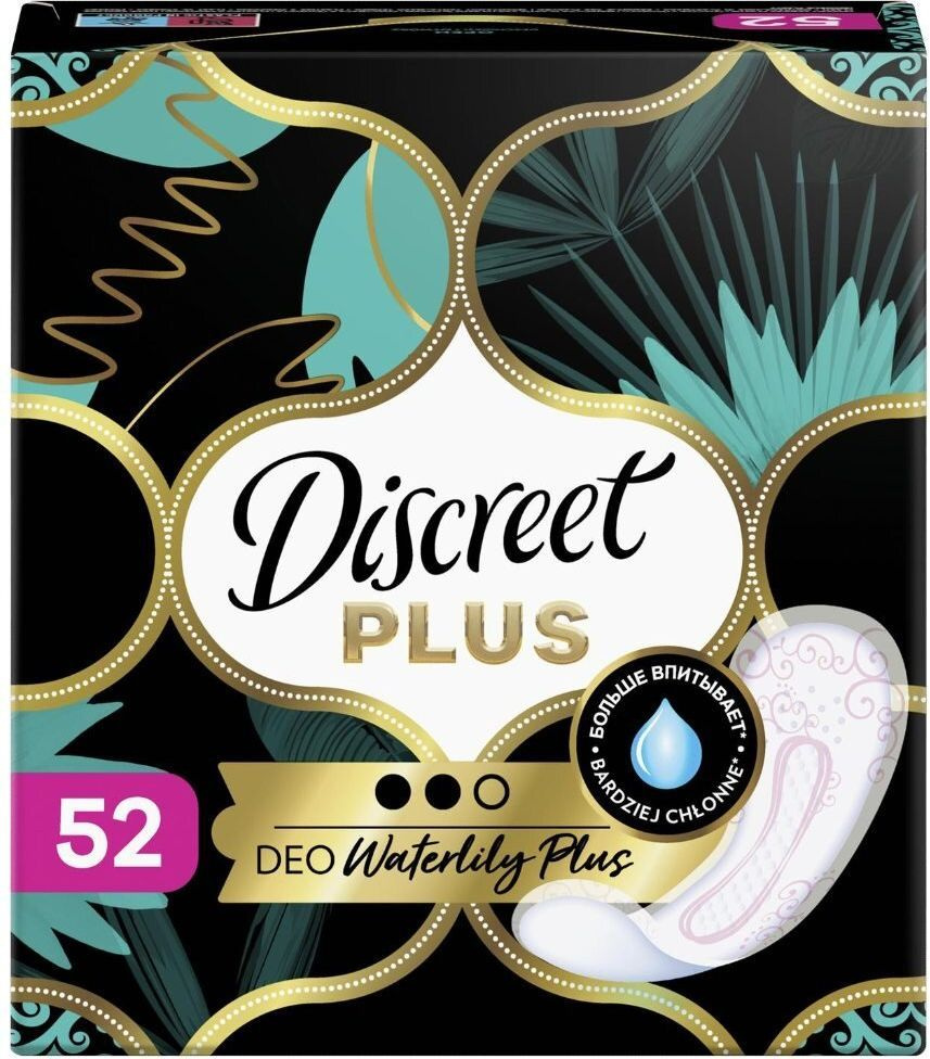 Discreet Deo Water Lily Plus Прокладки ежедневные, прокладки гигиенические, 52 шт. фото