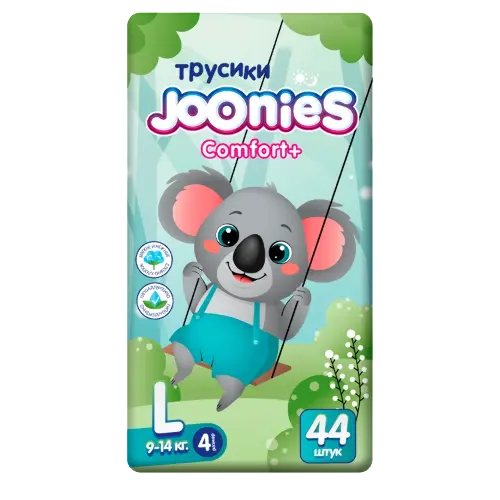 Joonies Comfort Plus Подгузники-трусики для детей, L, 44 шт, 9-14 кг фото