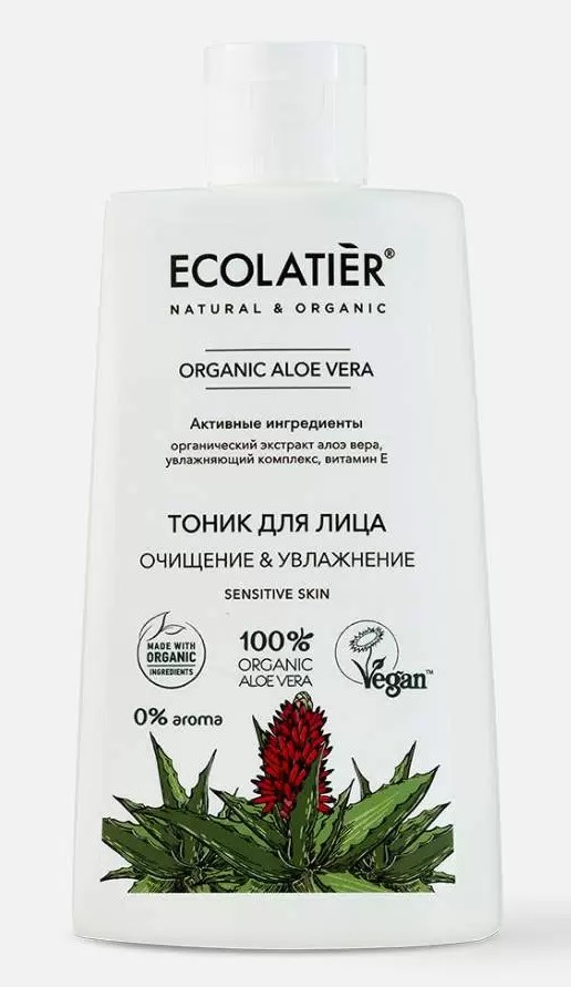 Ecolatier Organic Aloe Vera тоник для лица, тоник, 250 мл, 1 шт. фото