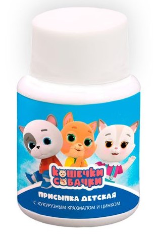Кошечки Собачки присыпка детская с кукурузным крахмалом и цинком, присыпка для детей, 50 г, 1 шт. фото