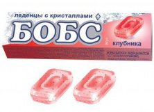 Бобс Карамель леденцовая, леденцы, 35 г, 1 шт, клубника + мятные кристаллы фото