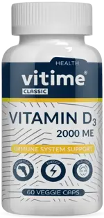 Vitime Classic Витамин D3, 2000 МЕ, капсулы, 60 шт. фото