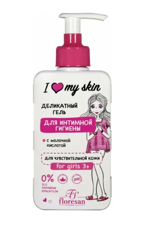Floresan I love my skin деликатный гель для интимной гигиены, гель для интимной гигиены, 250 мл, 1 шт, арт. Ф-490 фото