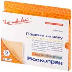 Воскопран повязка атравматическая заживляющая (с мазью метилурациловой 10%), 5 см х 7.5 см, повязка стерильная, 5 шт. фото