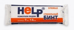 Help Бинт марлевый медицинский, 7 м х 14 см, 1 шт, стерильно фото